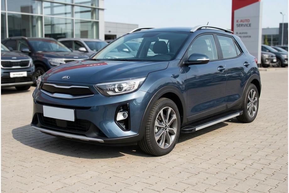 Kia Stonic 2017- гг. Боковые Подножки Maya V1 (2 шт., Алюминий) Image