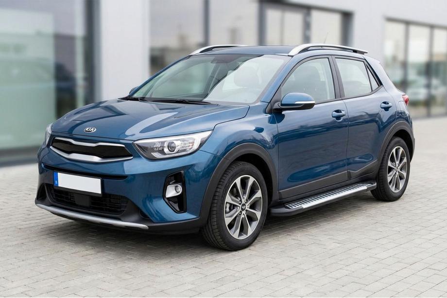 Kia Stonic 2017- гг. Боковые Подножки Line (2 шт., Алюминий) Image
