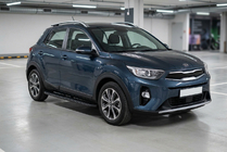 Kia Stonic 2017- гг. Боковые Подножки Tayga Black (2 шт., Алюминий) фото 1