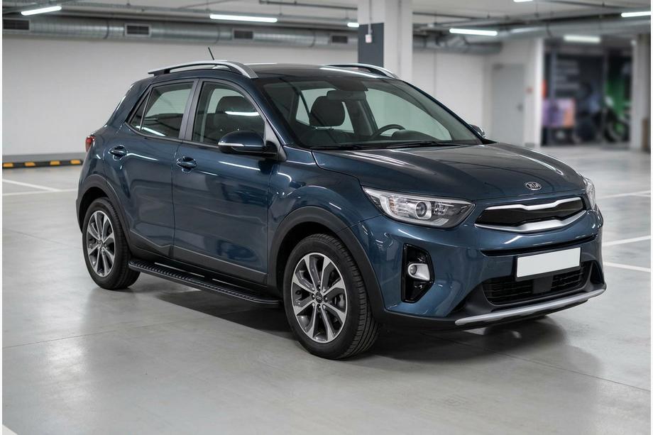 Kia Stonic 2017- гг. Боковые Подножки Tayga Black (2 шт., Алюминий) Image