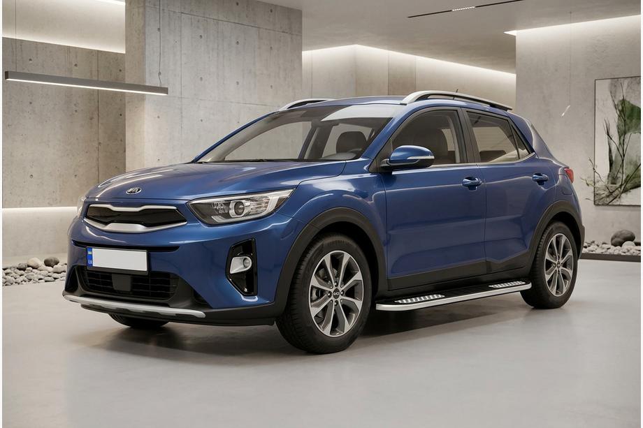 Kia Stonic 2017- гг. Боковые Подножки Tayga V2 (2 шт., Алюминий) Image
