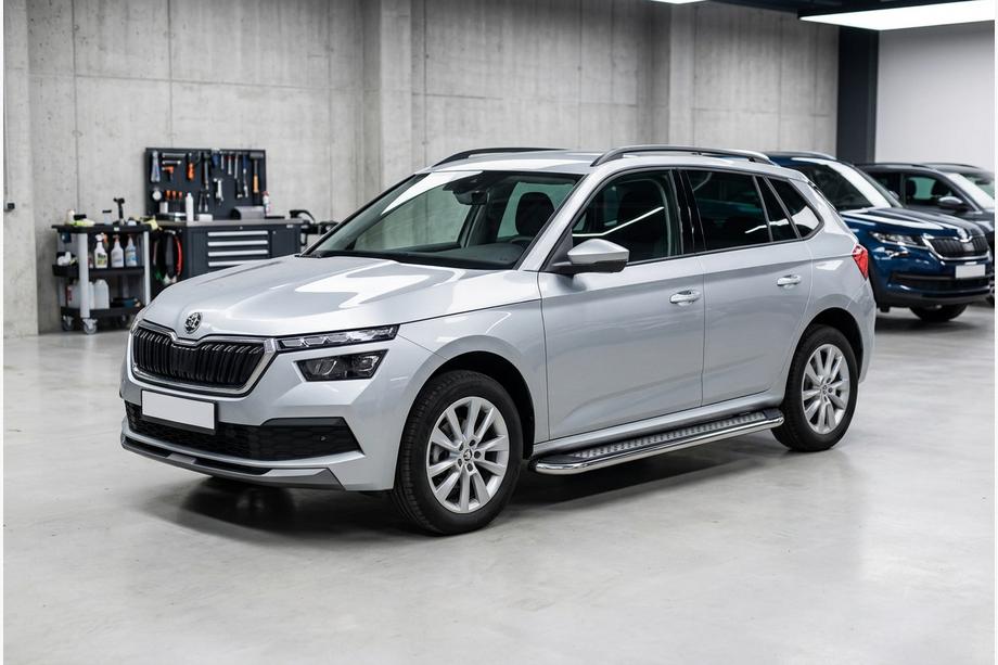 Skoda Kamiq 2019- гг. Боковые Подножки Maydos V2 (2 шт., Алюминий) Image