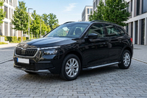 Skoda Kamiq 2019- гг. Боковые пороги Allmond Grey (2 шт., алюминий) фото 1