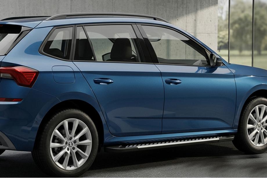 Skoda Kamiq 2019- гг. Боковые Подножки Line (2 шт., Алюминий) Image