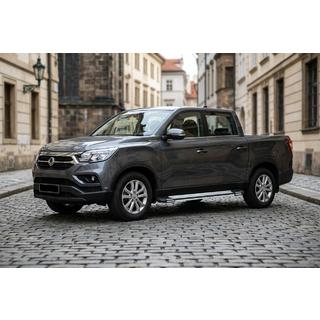 Боковые Подножки Rainbow (2 шт., Алюминий) SsangYong Musso ІІ 2018- гг. фото 1