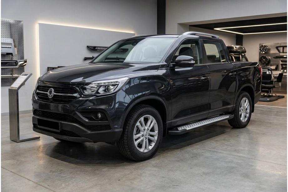 SsangYong Musso II 2018– гг. Боковые пороги Allmond Grey (2 шт., алюминий) Image