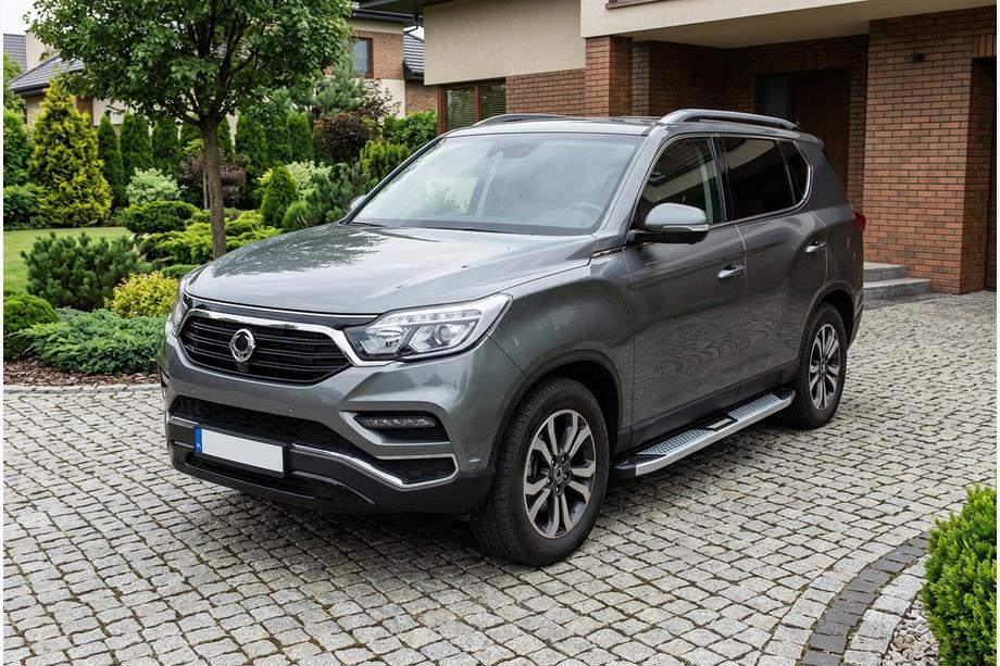 SsangYong Rexton II 2017- гг. Боковые Подножки Mevsim Grey (2 шт., Алюминий) Image