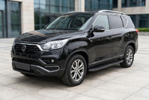 SsangYong Rexton II 2017- гг. Боковые Подножки Tayga Black (2 шт., Алюминий) фото 1