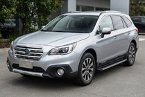 Subaru Outback 2014-2019 гг. Боковые Подножки Maya V1 (2 шт., Алюминий) фото 1