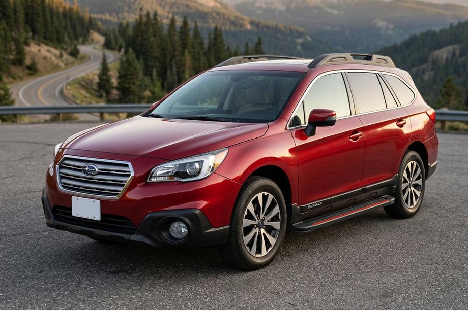 Subaru Outback 2014-2019 гг. Боковые Подножки Maya Red (2 шт., Алюминий) Image