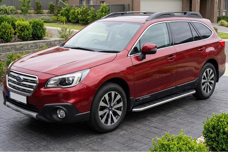 Subaru Outback 2014-2019 гг. Боковые Подножки Maydos V1 (2 шт., Алюминий) Image