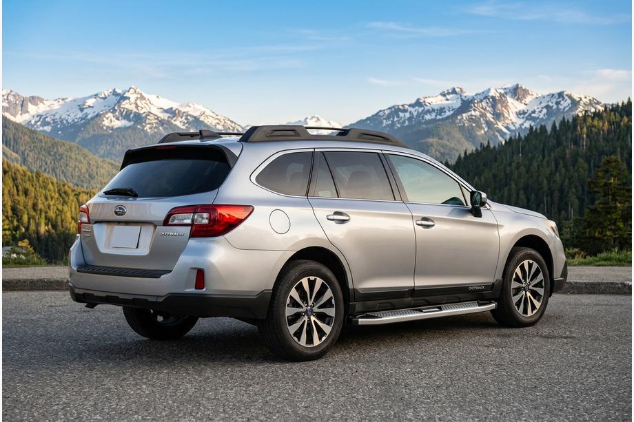 Subaru Outback 2014-2019 гг. Боковые Подножки Mevsim Grey (2 шт., Алюминий) Image