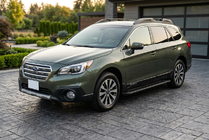 Subaru Outback 2014-2019 гг. Боковые Подножки Allmond Black (2 шт., Алюминий) фото 1