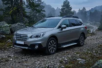 Subaru Outback 2014-2019 гг. Боковые Подножки Vision New Grey (2 шт., Алюминий) фото 1