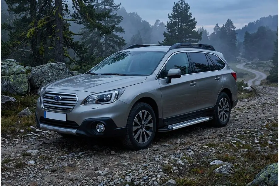 Subaru Outback 2014-2019 гг. Боковые Подножки Vision New Grey (2 шт., Алюминий) Image