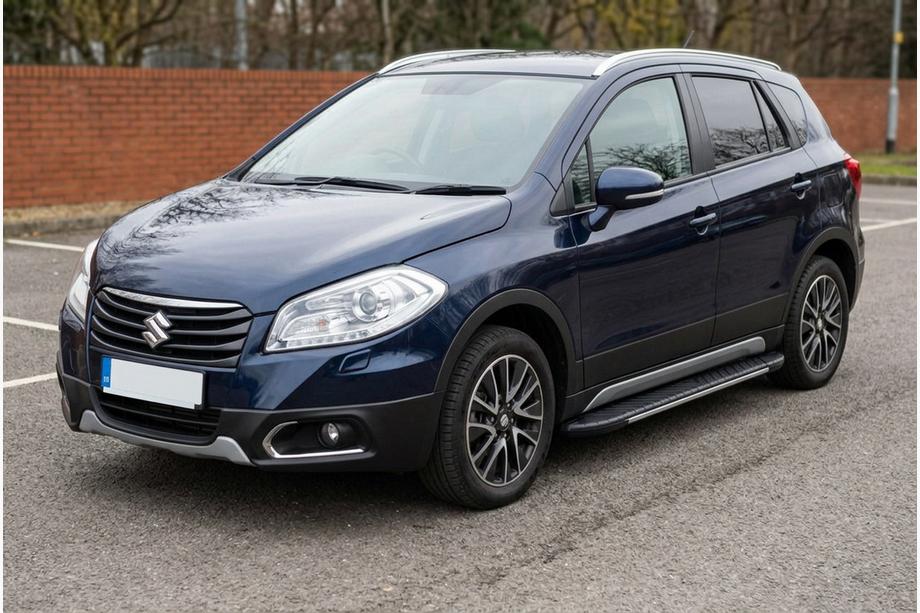 Suzuki SX4 S-Cross 2013-2016 гг. Боковые пороги Bosphorus Grey (2 шт., алюминий) Image