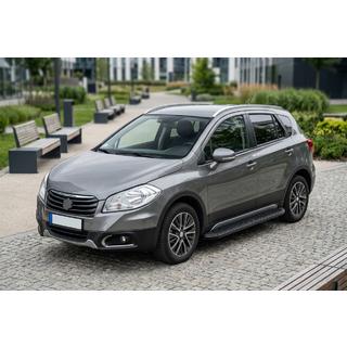 Боковые Подножки Tayga Black (2 шт., Алюминий) Suzuki SX4 S-Cross 2013-2016 гг. фото 1