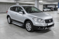 Suzuki SX4 S-Cross 2013-2016 гг. Боковые Подножки Vision New Grey (2 шт., Алюминий) фото 1