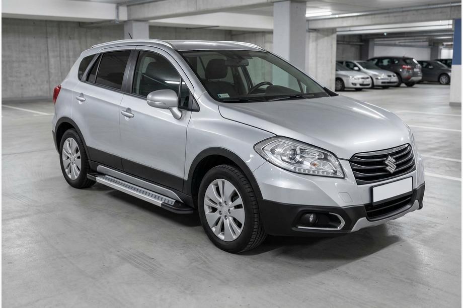 Suzuki SX4 S-Cross 2013-2016 гг. Боковые Подножки Vision New Grey (2 шт., Алюминий) Image