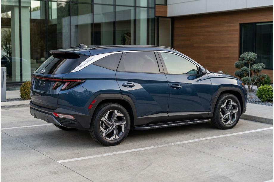 Hyundai Tucson NX4 2021- гг. Боковые Подножки Bosphore Black (2 шт., Алюминий) Image