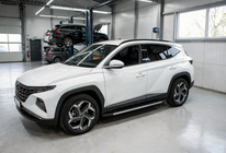 Hyundai Tucson NX4 2021- гг. Боковые Подножки Duru (2 шт., Алюминий) фото 1
