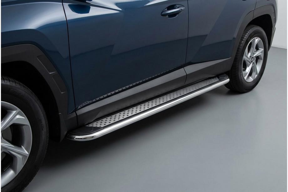 Hyundai Tucson NX4 2021- гг. Боковые Подножки Maydos V2 (2 шт., Алюминий) Image