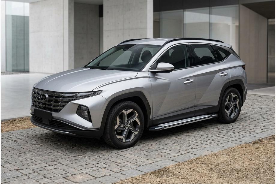 Hyundai Tucson NX4 2021- гг. Боковые Подножки Rainbow (2 шт., Алюминий) Image