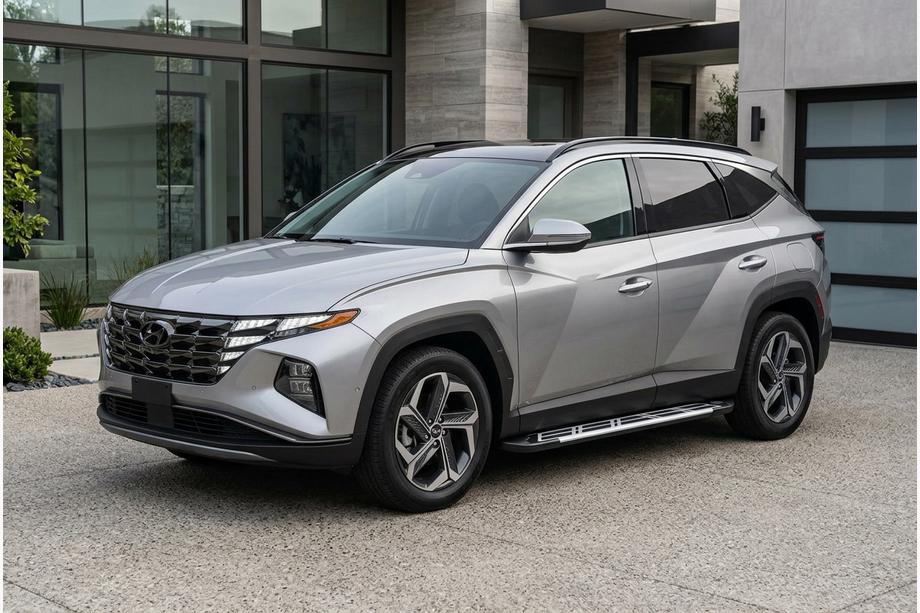 Hyundai Tucson NX4 2021- гг. Боковые Подножки Sunrise (2 шт., Алюминий) Фото 1