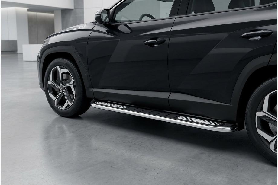 Hyundai Tucson NX4 2021- гг. Боковые Подножки Tayga V2 (2 шт., Алюминий) Image
