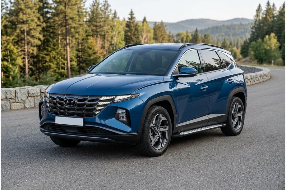 Hyundai Tucson NX4 2021- гг. Боковые Подножки Vision New Black (2 шт., Алюминий) Image