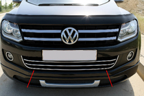 Volkswagen Amarok 2010-2022 гг. Хромированная накладка на передний бампер (1 шт, нержавейка) фото 1