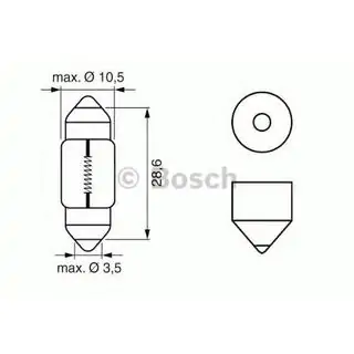 Сигнальная лампа Osram 6438 C10W 28mm 12V SV8.5-8 фото 2