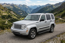Jeep Cherokee/Liberty 2007-2013 гг. Боковые Подножки Allmond Black (2 шт., Алюминий) фото 1