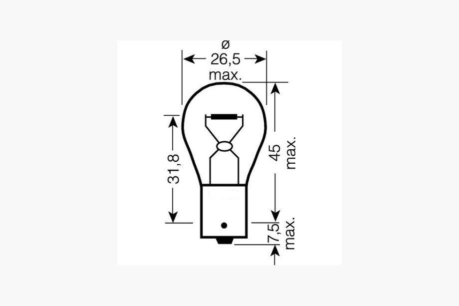 Лампа указателя поворота Osram 7511 P21W 24V 21W BA15s Фото 2
