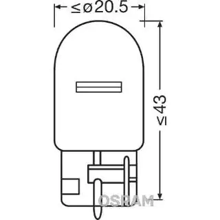 Лампа указателя поворота Osram 7505 W21W 12V 21W W3x16d (1 шт) фото 2
