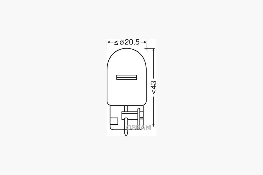 Лампа указателя поворота Osram 7505 W21W 12V 21W W3x16d (1 шт) Фото 2