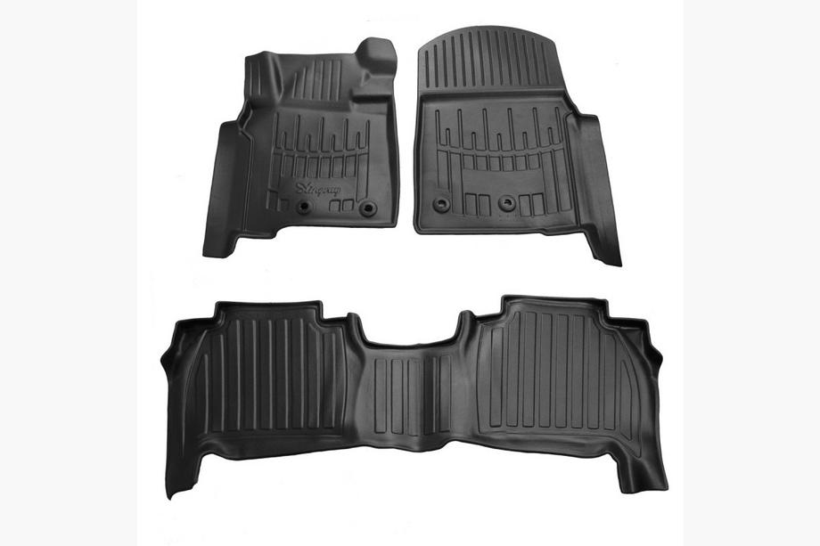 Toyota Land Cruiser 200 2007-2021 гг. Коврики резиновые Stingray 3D 2011+ (4 шт, полиуретан) Image
