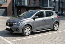 Dacia Sandero 2021- гг. Боковые Подножки RedLine (2 шт., Алюминий) фото 1