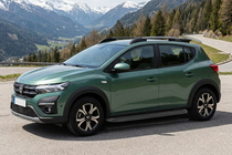 Dacia Sandero 2021- гг. Боковые Подножки Tayga Black (2 шт., Алюминий) фото 1