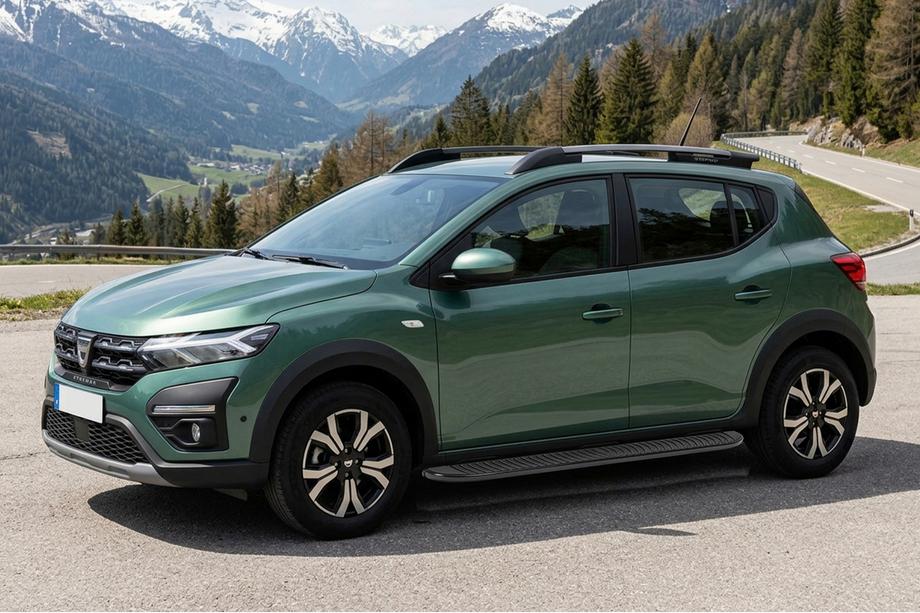 Dacia Sandero 2021- гг. Боковые Подножки Tayga Black (2 шт., Алюминий) Image