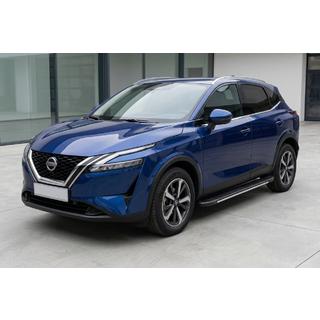 Боковые пороги Bosphorus Grey (2 шт., алюминий) Nissan Qashqai 2021- гг. фото 1