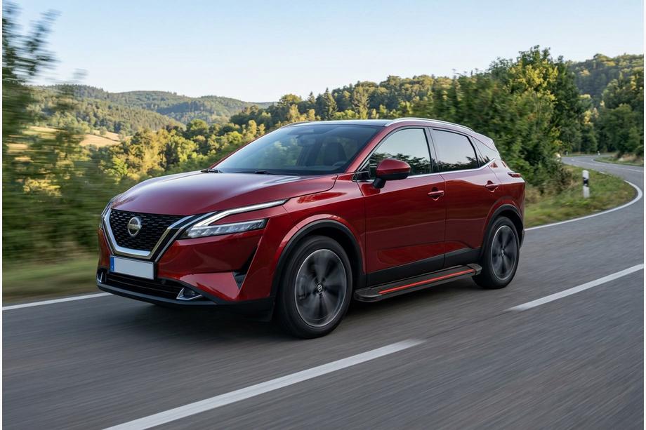 Nissan Qashqai 2021- гг. Боковые Подножки Maya Red (2 шт., Алюминий) Image