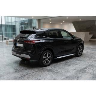 Боковые пороги Allmond Grey (2 шт., алюминий) Nissan Qashqai 2021- гг. фото 1