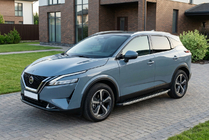 Nissan Qashqai 2021- гг. Боковые Подножки BlackLine (2 шт., Алюминий) фото 1