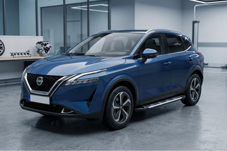 Nissan Qashqai 2021- гг. Боковые Подножки Sunrise (2 шт., Алюминий) Image