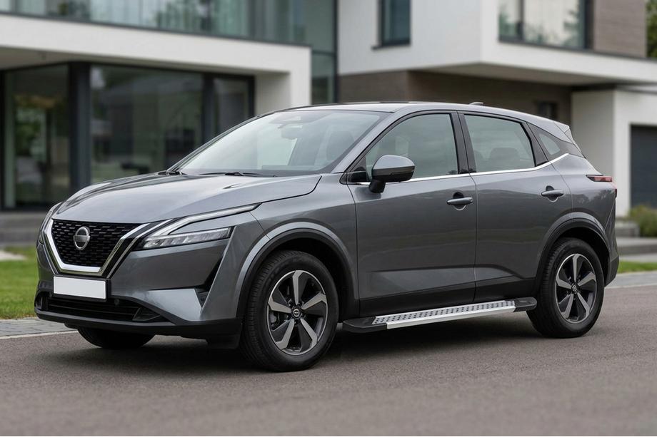 Nissan Qashqai 2021- гг. Боковые Подножки Vision New Grey (2 шт., Алюминий) Image