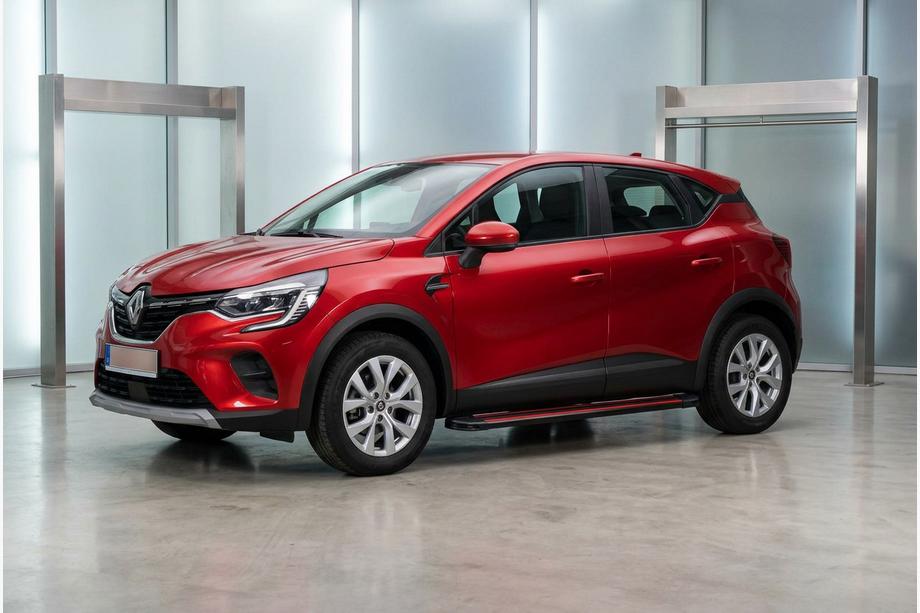 Renault Captur 2019- гг. Боковые Подножки Maya Red (2 шт., Алюминий) Image