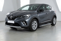 Renault Captur 2019- гг. Боковые Подножки Mevsim Grey (2 шт., Алюминий) фото 1