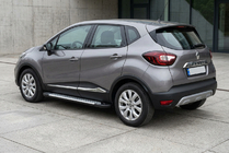 Renault Captur 2019- гг. Боковые пороги Allmond Grey (2 шт., алюминий) фото 1