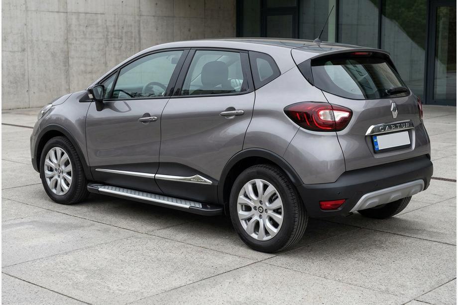 Renault Captur 2019- гг. Боковые пороги Allmond Grey (2 шт., алюминий) Image